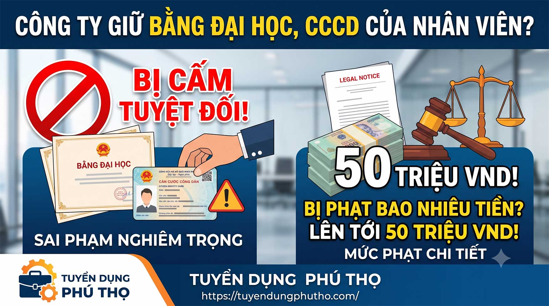 Công ty giữ bản gốc Bằng đại học, CCCD bị phạt bao nhiêu tiền?