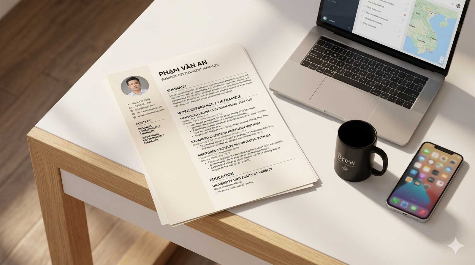 Mẫu CV xin việc song ngữ ứng tuyển việc làm biên dịch phú thọ