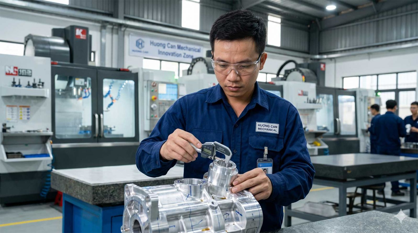 Ứng viên tìm việc kỹ thuật cơ khí phú thọ đang kiểm tra chất lượng sản phẩm