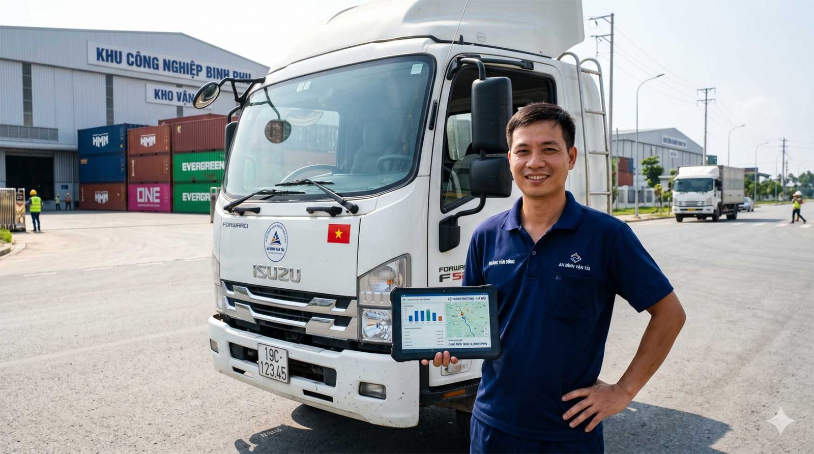 Nhân viên giao nhận hàng hóa đang sắp xếp bưu kiện lên xe máy tại Phú Thọ